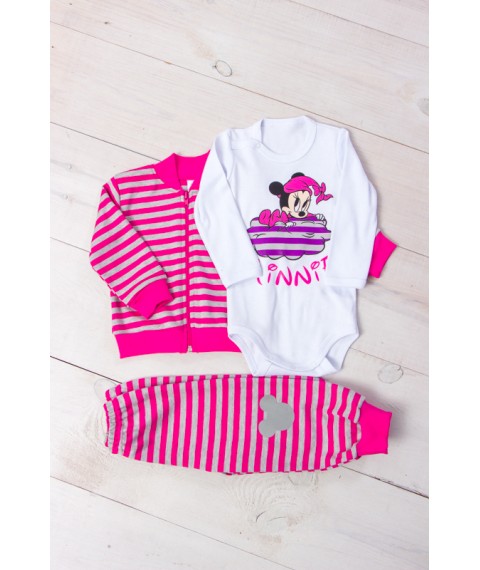 Nursery set for a girl (shirt+pants+bodysuit) Nosy Svoe 74 Pink (5055-016-33-5-v3)