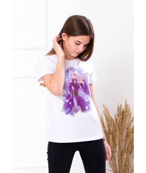 T-shirt for girls (teens) Wear Your Own 152 White (6012-036-33-v27)