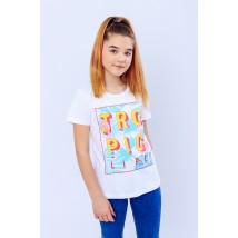 T-shirt for girls (teens) Wear Your Own 146 White (6012-036-33-v31)