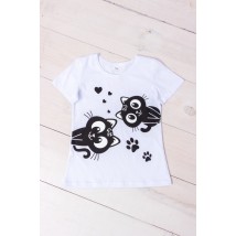 T-shirt for girls Wear Your Own 134 White (6012-2-v2)