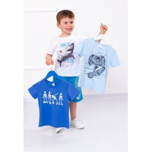 Set of t-shirts for boys (3 pcs.) Wear Your Own 134 Blue (6021-001-33-6-v9)