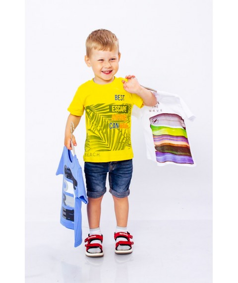 Set of t-shirts for boys (3 pcs.) Wear Your Own 122 Yellow (6021-001-33-6-v3)