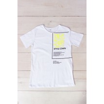 T-shirt for a boy (adolescent) Wear Your Own 158 White (6021-4-v0)