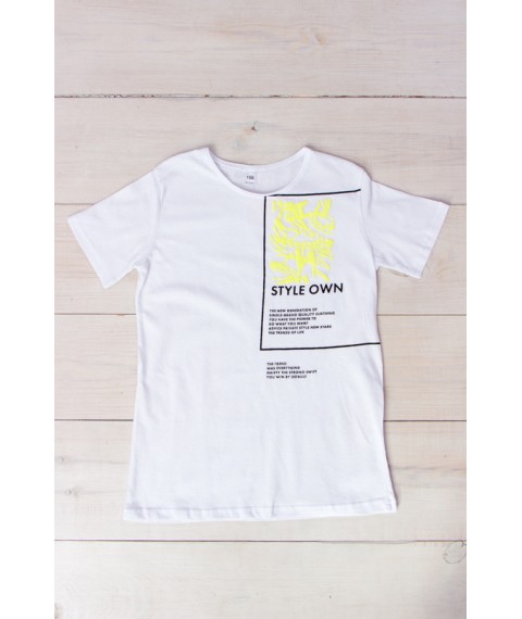 T-shirt for a boy (adolescent) Wear Your Own 158 White (6021-4-v0)