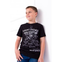 T-shirt for a boy (adolescent) Wear Your Own 134 Black (6021-4-v43)