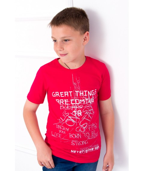 T-shirt for a boy (adolescent) Wear Your Own 158 Red (6021-4-v4)