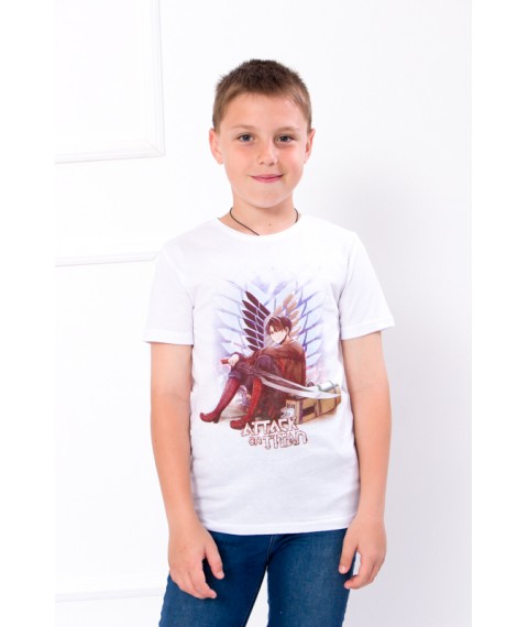 T-shirt for a boy (adolescent) Wear Your Own 146 White (6021-4-v31)