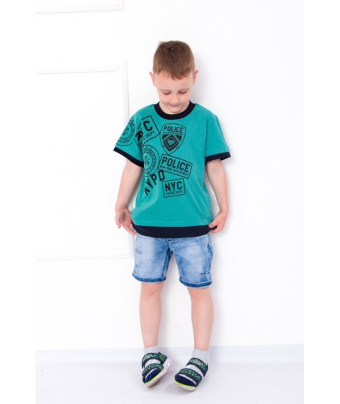 T-shirt for a boy high-low Wear Your Own 134 Green (612101-v5)