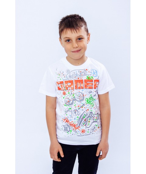 T-shirt for boys "Gamer" Wear Your Own 152 White (6021G-v6)