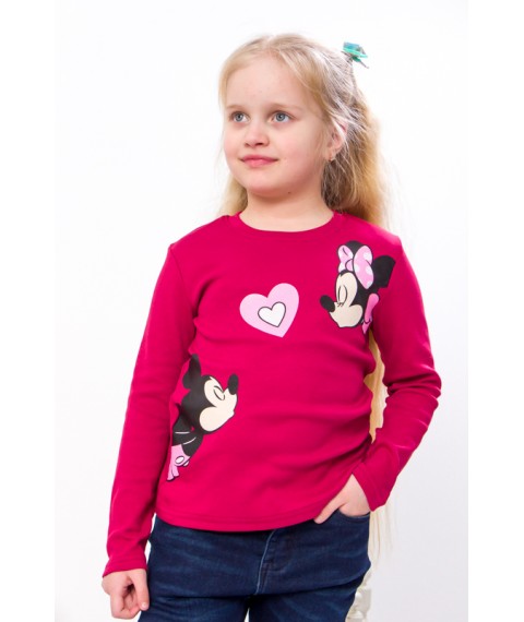 Jumper for a girl Wear Your Own 134 Red (6025-015-33-2-v94)