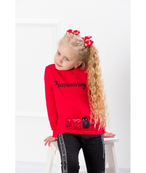 Jumper for girls Wear Your Own 134 Red (6025-015-33-2-v87)