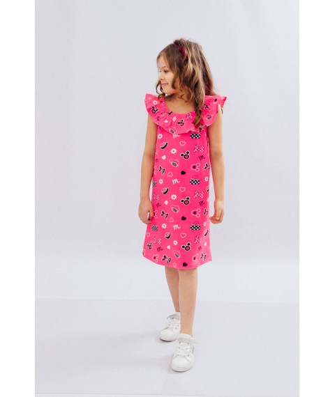 Dress for a girl with a ruffle Nosy Svoe 104 Pink (6027-002-v3)