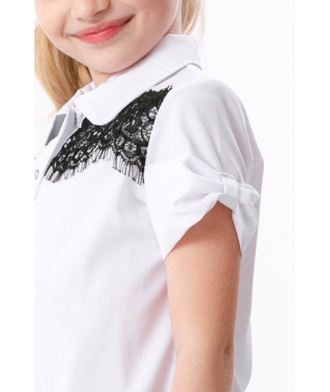 Блуза шкільна "Кокетка" Носи Своє 140 Білий (6043-066-v3)