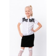 School blouse "Coquette" Wear Your Own 140 White (6043-066-v3)