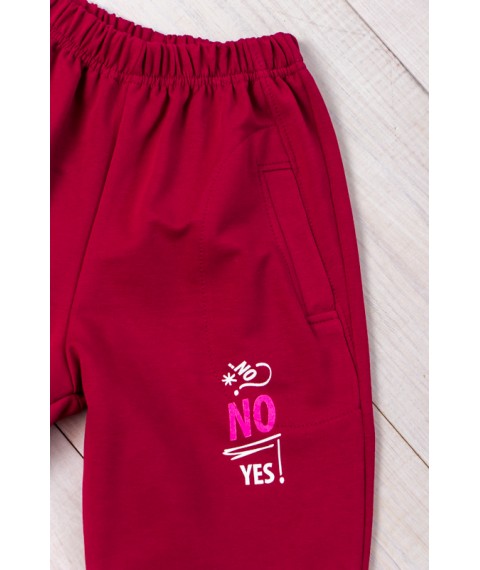 Pants for girls Wear Your Own 164 Red (6060-057-33-5-v96)