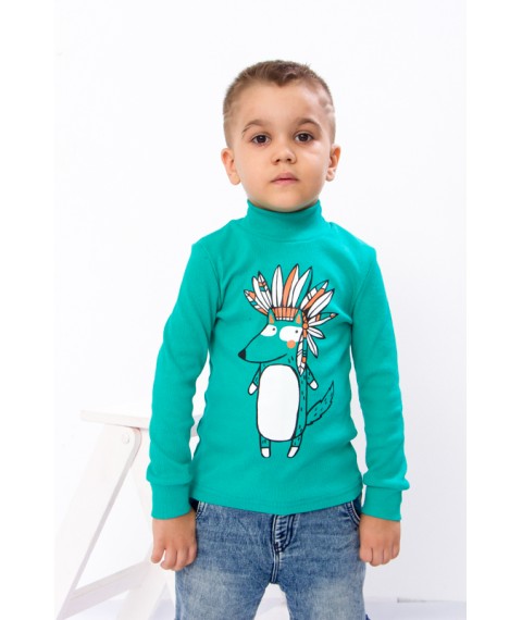 Turtleneck for a boy Wear Your Own 116 Green (6068-019-33-2-v37)