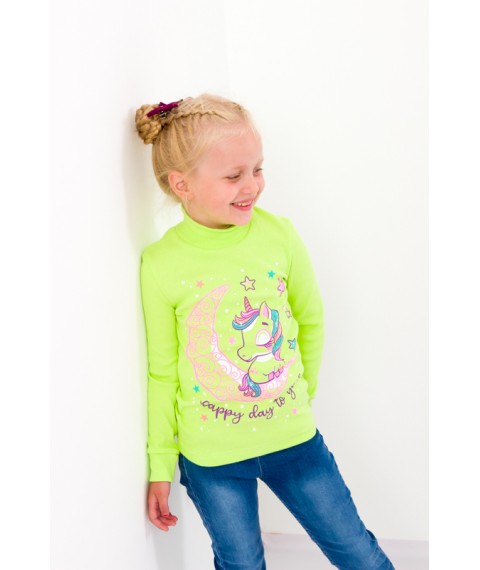 Turtleneck for a girl Wear Your Own 122 Green (6068-019-33-5-v8)
