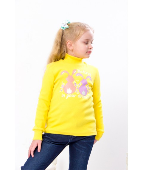 Turtleneck for girls Wear Your Own 128 Yellow (6068-019-33-5-v39)