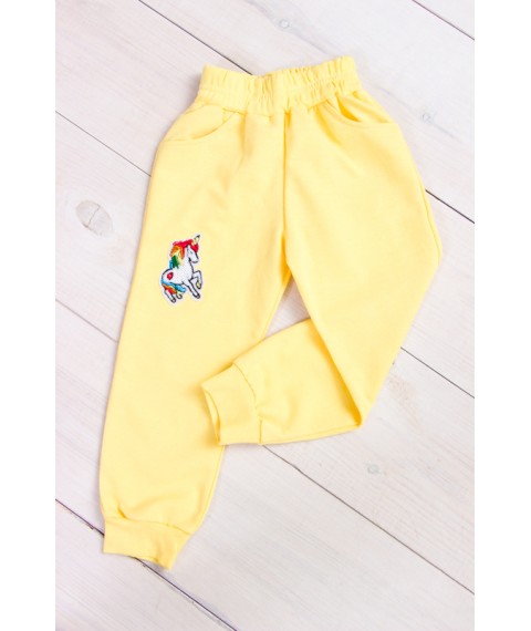 Pants for girls with a patch Wear Your Own 98 Yellow (6070-057-v4)