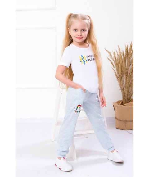 Pants for girls with a patch Nose Your Own 104 Blue (6070-057-v11)