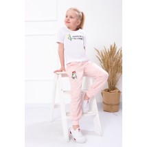 Штани для дівчинки з нашивкою Носи Своє 128 Рожевий (6070-057-v27)