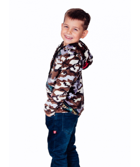 Hoodie for boys with a zipper Wear Your Own 128 Brown (6071-035-4-v0)