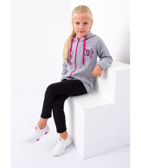 Hoodie for girls Wear Your Own 134 Gray (6071-054-33-5-v13)