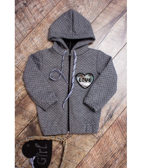 Hoodie for girls Wear Your Own 92 Gray (6071-054-33-5-v2)