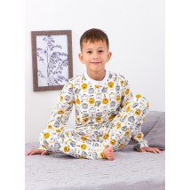 Boys' pajamas (warm) Wear Your Own 134 White (6076-024-4-v4)
