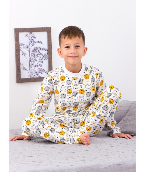 Boys' pajamas (warm) Wear Your Own 122 White (6076-024-4-v23)