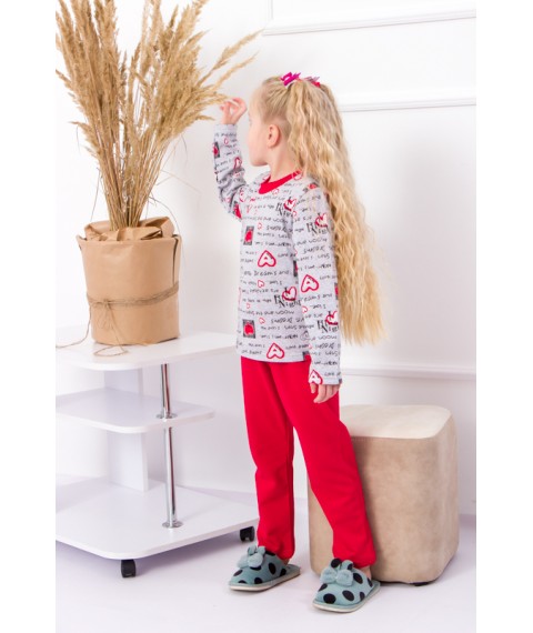 Pajamas for girls (warm) Wear Your Own 134 Red (6076-024-5-1-v33)