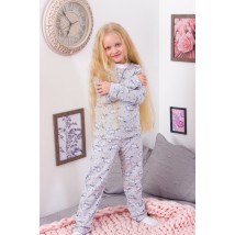 Pajamas for girls (warm) Wear Your Own 122 White (6076-024-5-v18)