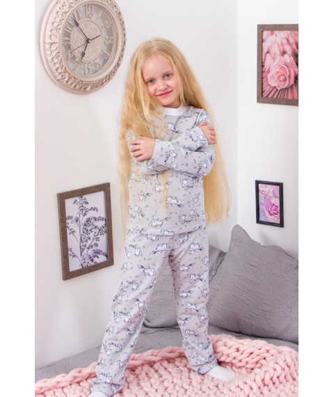 Pajamas for girls (warm) Wear Your Own 122 White (6076-024-5-v18)
