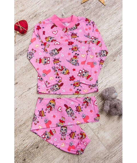 Pajamas for girls with 2 buttons Wear Your Own 128 Pink (6077-002-5-v10)