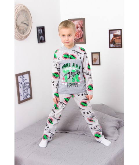 Boys' pajamas with 2 buttons Wear Your Own 110 Gray (6077-002-33-4-v20)