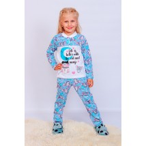 Pajamas for girls with 2 buttons Wear Your Own 104 Blue (6077-002-33-5-v33)