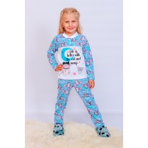 Pajamas for girls with 2 buttons Wear Your Own 134 Blue (6077-002-33-5-v2)