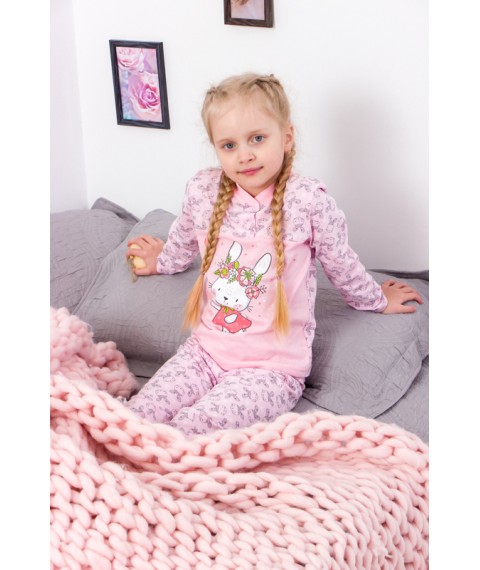 Pajamas for girls with 2 buttons Wear Your Own 128 Pink (6077-002-33-5-v12)