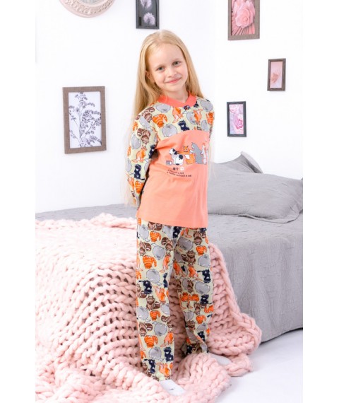 Pajamas for girls with 2 buttons Wear Your Own 110 Yellow (6077-002-33-5-v30)