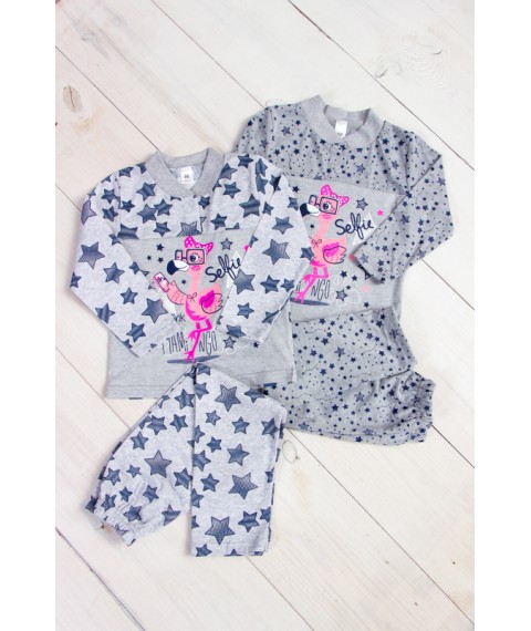Pajamas for girls with 2 buttons Wear Your Own 98 Gray (6077-002-33-5-v38)