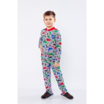 Boys' pajamas with 2 buttons Wear Your Own 92 Gray (6077-002-4-v35)