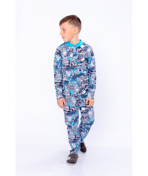 Boys' pajamas with 2 buttons Wear Your Own 128 Blue (6077-002-4-v5)