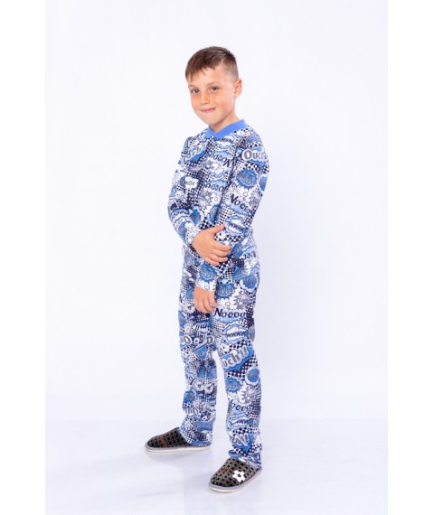 Boys' pajamas with 2 buttons Wear Your Own 134 Blue (6077-002-4-v1)