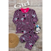 Pajamas for girls with a button Wear Your Own 128 Crimson (6077-024-5-v12)