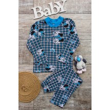 Pajamas for girls with a button Wear Your Own 92 Blue (6077-024-5-v36)