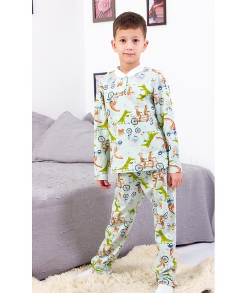Pajamas for a boy with a button Wear Your Own 122 Blue (6077-024-4-Н-v3)