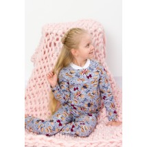 Pajamas for girls with a button Wear Your Own 104 Gray (6077-024-5-v68)