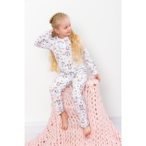 Pajamas for girls with a button Wear Your Own 92 White (6077-024-5-v39)