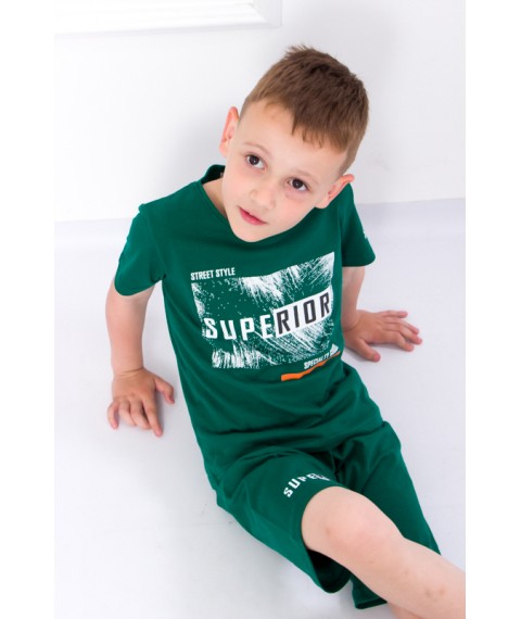 Set for a boy (T-shirt + shorts) Wear Your Own 122 Green (6102-001-33-1-v10)