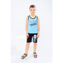 Set for a boy (wrestler+shorts) Wear Your Own 122 Blue (6109-001-33-1-v9)